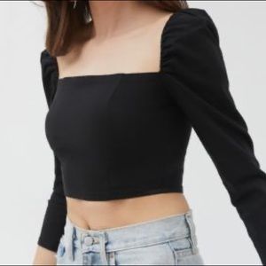 UO black square neck crop top